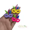 Aplique Acrílico Duplo Mascara Carnaval - 3 unidades (1 de cada)