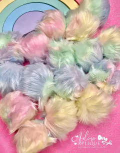 Aplique Pompom Grande de Pelúcia Candy Color (7 cm) - 2 unidades