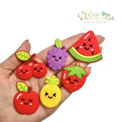 Kit Aplique Emborrachado Frutinhas Feliz - 6 unidades Mix - comprar online