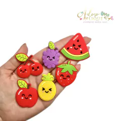 Kit Aplique Emborrachado Frutinhas Feliz - 6 unidades Mix