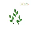 Aplique de Tecido Courino Metalizado Folhas Verde - 3 unidades
