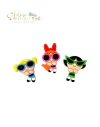 Kit Apliques Emborrachados Meninas Super Poderosas de Óculos - 3 unidades (1 de cada)
