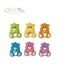 Kit Apliques Emborrachados Ursinhos Carinhosos Candy - 6 unidades (1 de cada)
