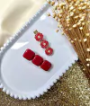423 - Kit Bico de Pato Coleção Festa Cor Vermelho Cereja - (2 Hair Clips)
