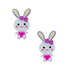 Aplique Acrílico Coelho Lacinho Pink de Glitter - 2 unidades - comprar online