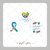 Papel de Arroz Kit Abril Azul - Folha Sem Corte
