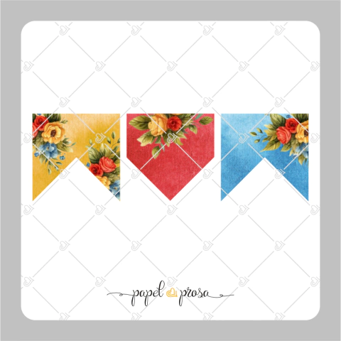 Papel de Arroz Kit Junino Bandeirinhas - Folha Sem Corte - comprar online