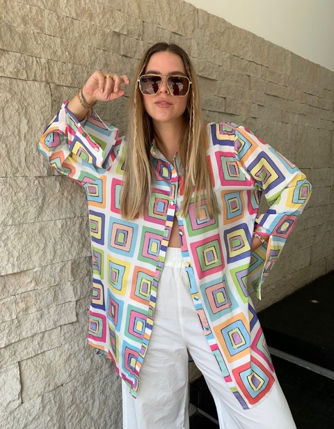 Camisão Psicodélico Branco