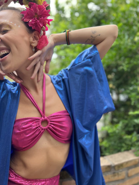 DE BOWIE CARNAVAL - Top Argola Metalizado Pink