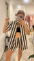 Camisa Manga Curta de Algodão - Listras Pretas na internet