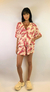 Pijama de Viscose Manga Curta e Shorts - Lagosta Collab Cafira