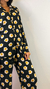 Pijama de Viscose Manga Longa e Calça - Ovo Frito Preto - Lantejoula Shining