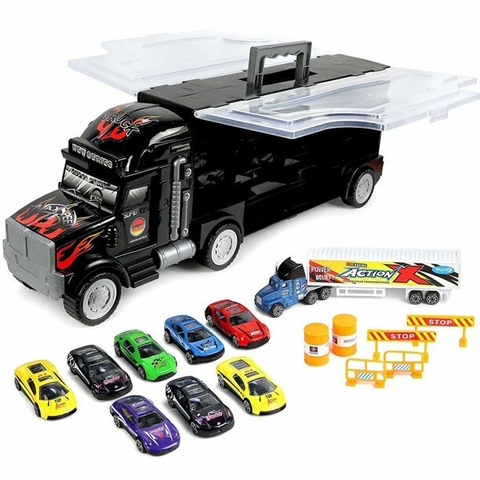 Camión transportador con 8 autos