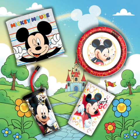 Set Toalla de mano + Vaso Sport + Vaso Chico + Bowl Cerealero Mickey Mouse - comprar online