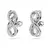 Pendientes de botón Hyperbola, Símbolo del infinito, Blancos, Recubrimiento en rodio - comprar online