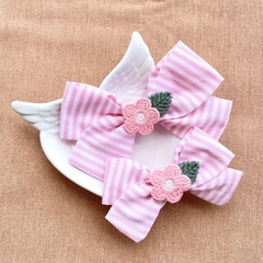 Laço listras rosa (unidade) - comprar online