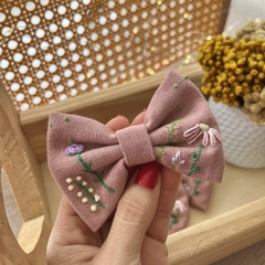 Laço Rosa Seco Flores e folhas (unidade)