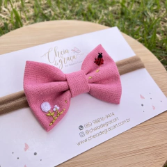 Laço Rosa Joaninha (unidade) - Cheia de Graça RT