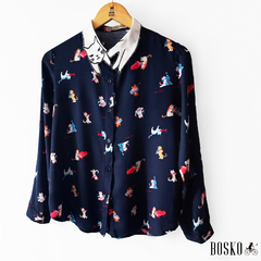 Kitten Neck Blue- Manga Larga - tienda online