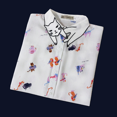 Pastel Kitten Neck White - Manga Larga