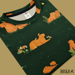 Green Capibara Sweater Gamuzado - Unisex - Bosko Tienda