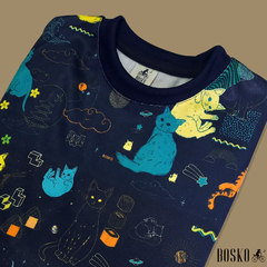 Blue Neon Cats Buzo - Unisex en internet