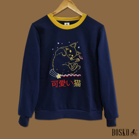 Hello Cat Blue - Buzo Unisex