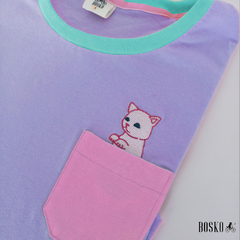 Remera Secret Cat Lila - Unisex en internet