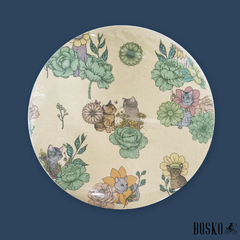 Mouse Pad Circular Flower Cats