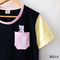 Remera Secret Cat Negro - Unisex