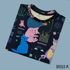 Neon Cats Sweater Gamuzado - Unisex - comprar online