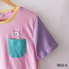 Remera Secret Cat Rosa - Unisex