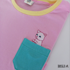 Remera Secret Cat Rosa - Unisex - Bosko Tienda