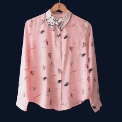 Imagen de Pastel Kitten Neck Pink - Manga Larga