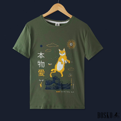 Remera New Cat Wave Olive - Unisex