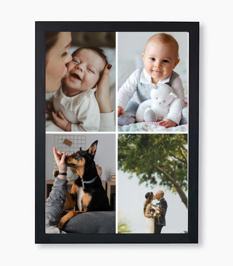 Diseño collage de 4 fotos