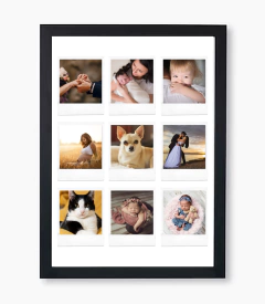 Collage de 9 fotos diseño tipo polaroid