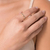 513361 Anel Rommanel skinny ring folheado a ouro esferas com zircônias