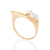 513454 Anel Rommanel skinny folheado a ouro liso com zircônia navete
