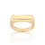 513473 Anel Rommanel folheado a ouro retangular liso
