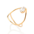 513508 Anel Rommanel skinny folheado a ouro gota vazada com zircônia gota