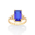 513523 Anel Rommanel skinny folheado a ouro formatura com cristal e zircônias safira