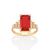 513523 Anel Rommanel skinny folheado a ouro formatura com cristal e zircônias rubi
