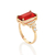 513523 Anel Rommanel skinny folheado a ouro formatura com cristal e zircônias rubi