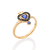 513572 Anel Rommanel skinny folheado a ouro Rainha Má com zircônias e rhodium negro