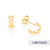 526906 Brinco Rommanel folheado a ouro meia argola estrelas