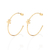 527107 Brinco Rommanel folheado a ouro meia argola com flor lisa