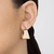 527274 Brinco Rommanel folheado a ouro argola quadrada
