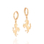 527305 Brinco Rommanel folheado a ouro argola com cavalo estampado