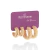 527410 Kit brincos Rommanel folheados a ouro meia argolas texturizadas e abauladas